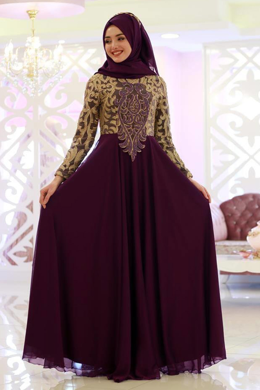 PURPLE EVENING DRESS