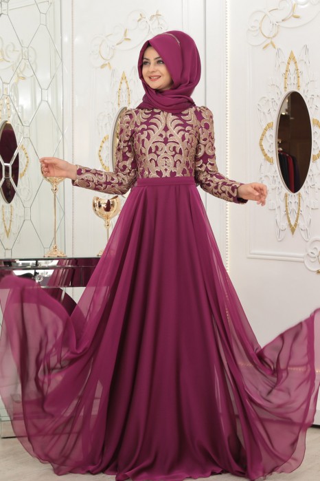 FUCHSIA EVENING DRESS