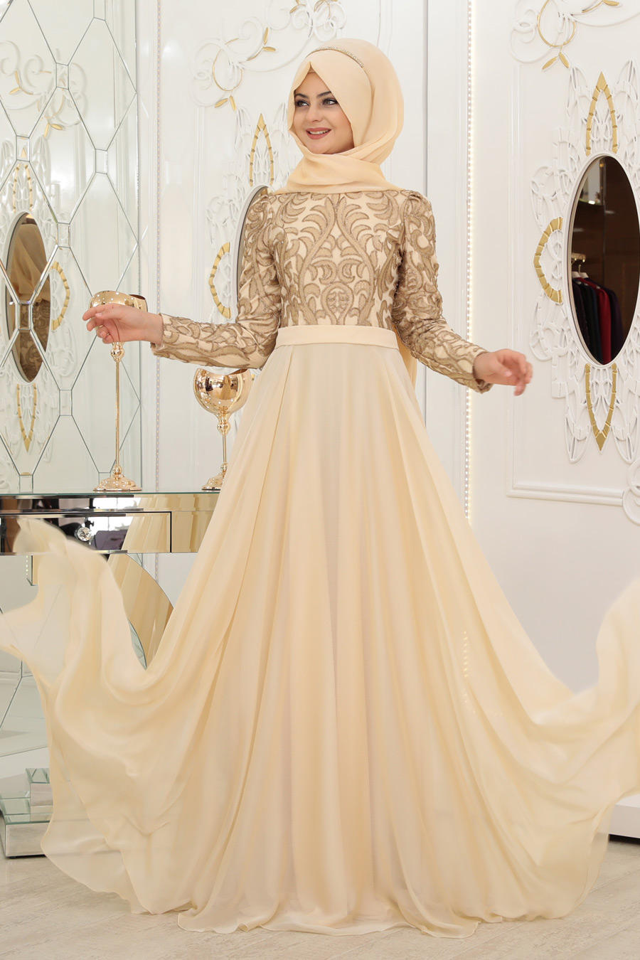 GOLD EVENING DRESS