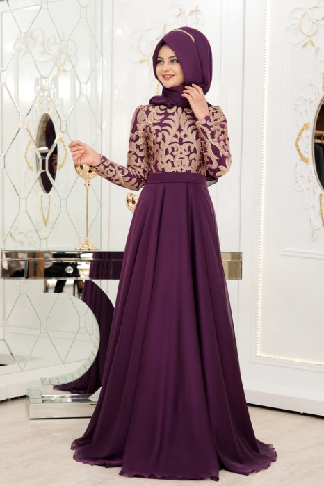 PLUM EVENING DRESS