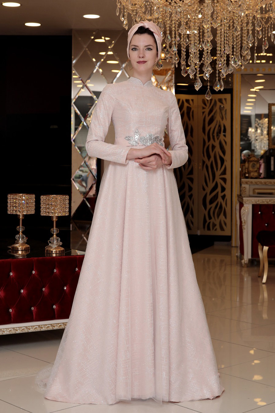 POWDER PINK EVENING DRESS