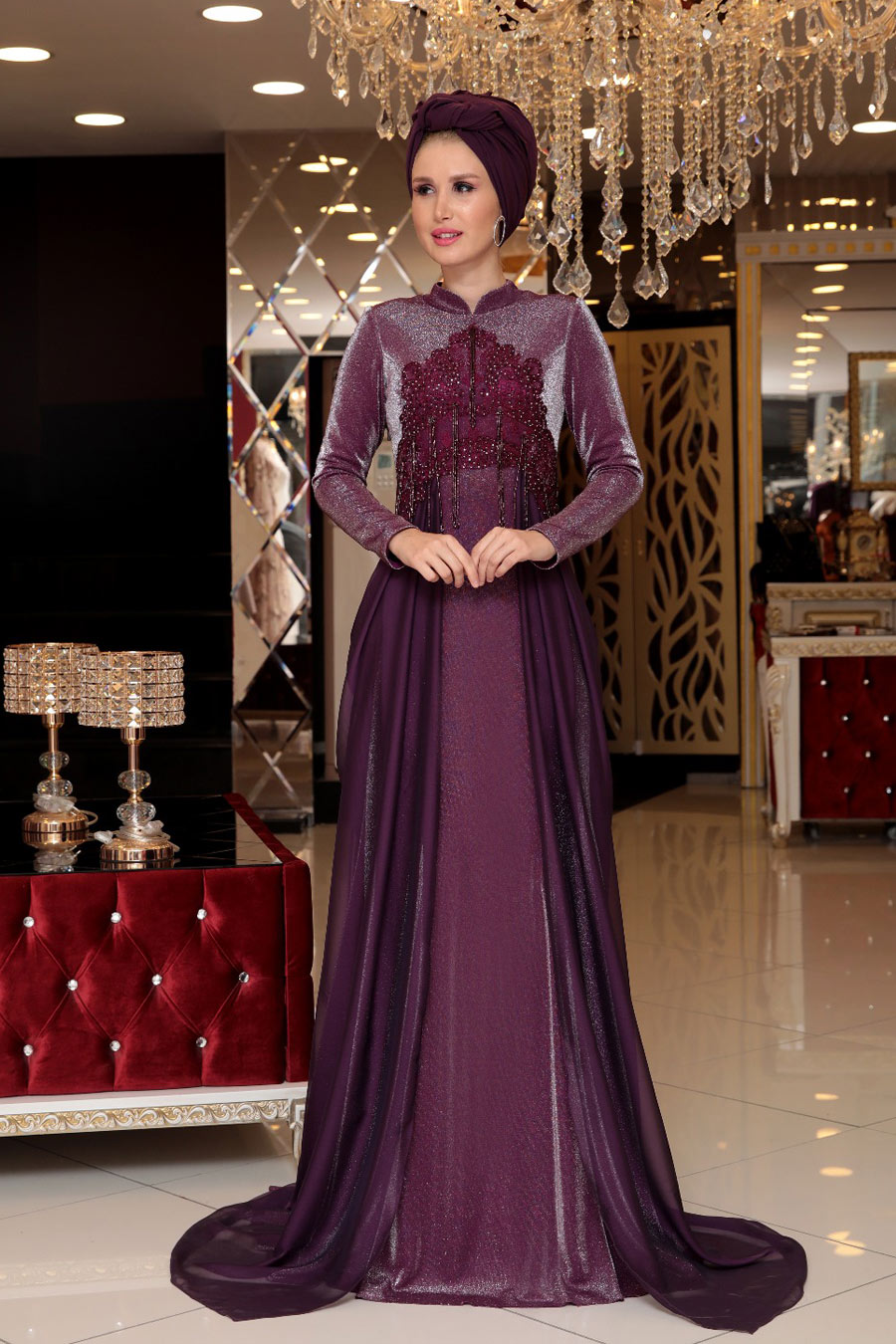 FUCHSIA EVENING DRESS