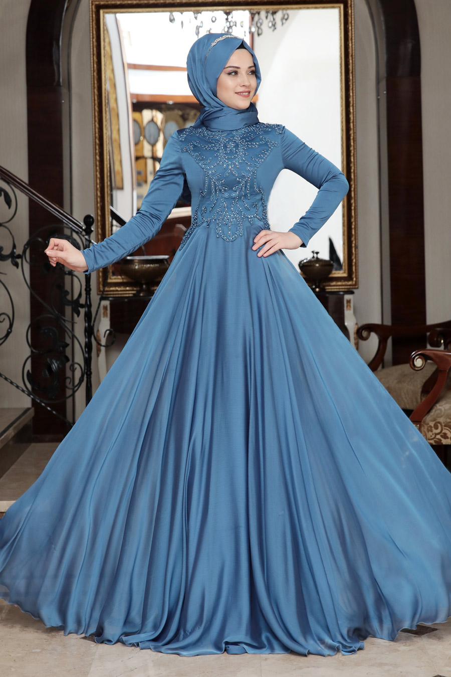 indigo colour frock