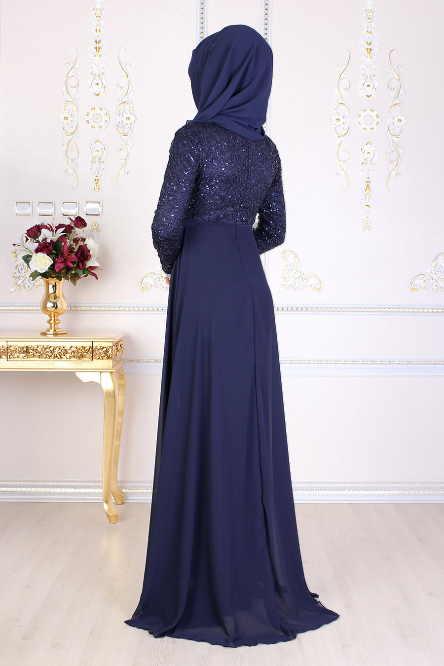 NAVY BLUE EVENING DRESS