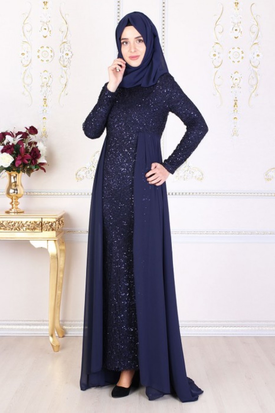 NAVY BLUE EVENING DRESS
