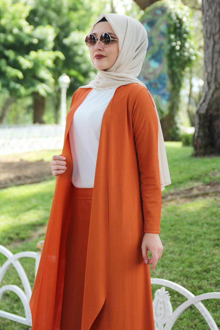 tan skirt suit