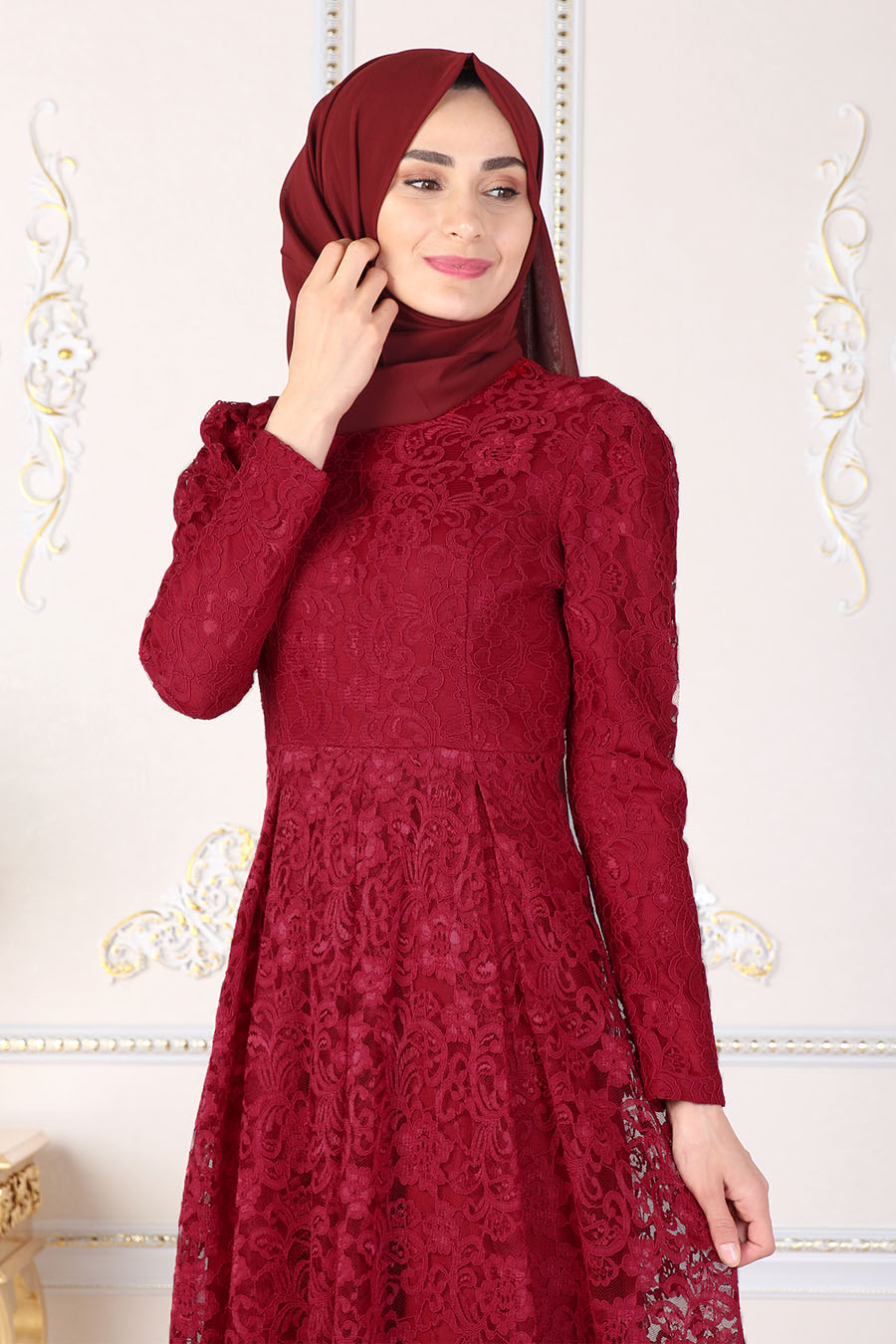 CLARET RED EVENING DRESS