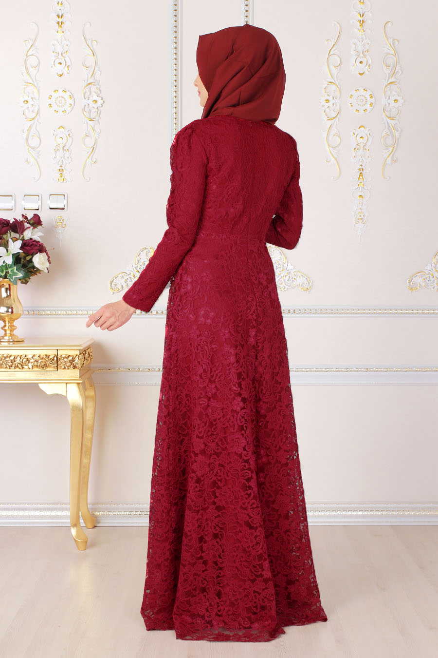 CLARET RED EVENING DRESS