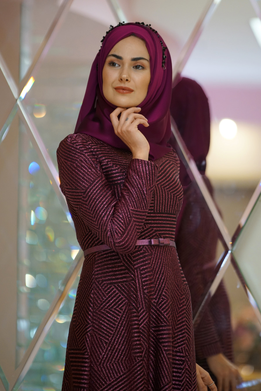 FUCHSIA EVENING DRESS