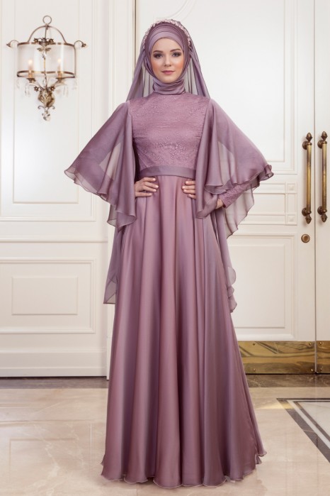 DILA POWDER PINK EVENING DRESS