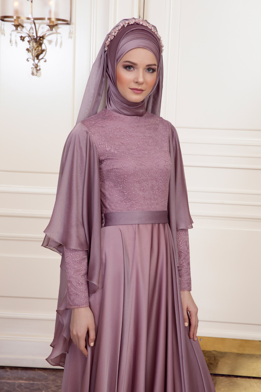 DILA POWDER PINK EVENING DRESS