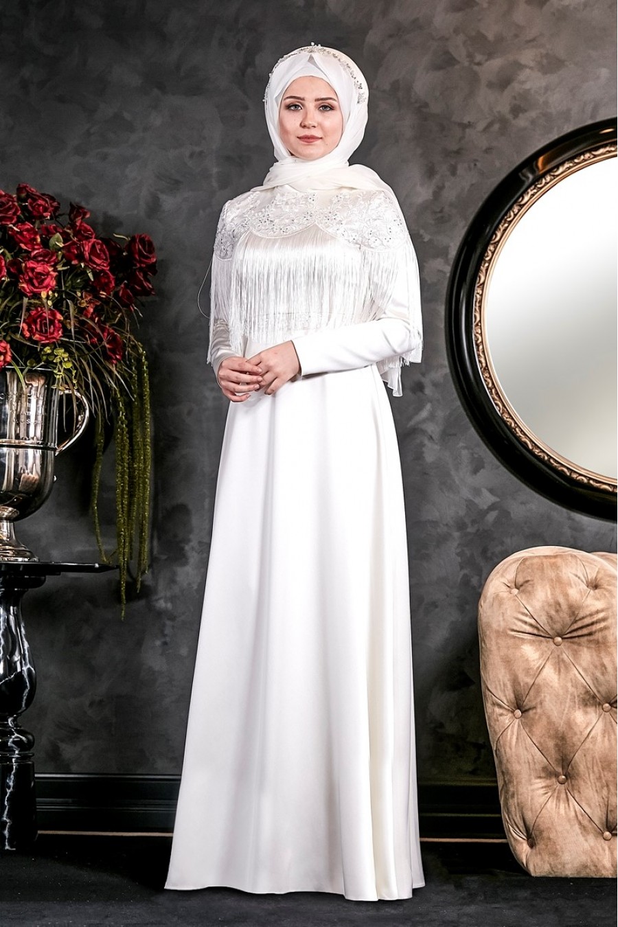 ECRU EVENING DRESS