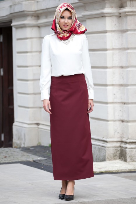 Claret Red Skirt