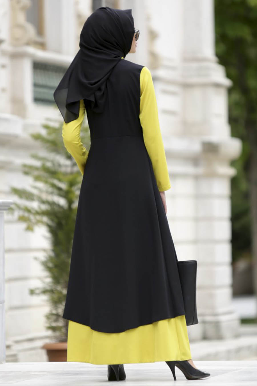 Black/light Green Dress