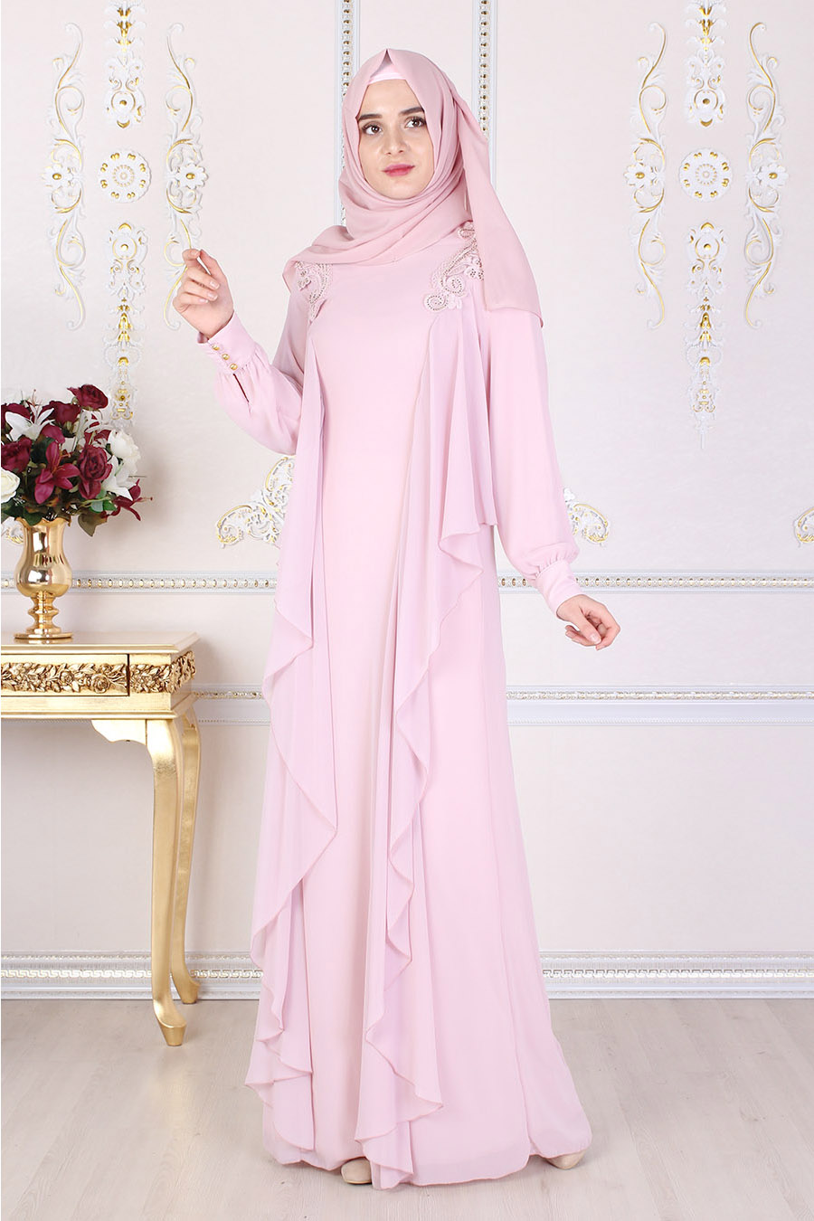 POWDER PINK EVENING DRESS POWDER PINK EVENING DRESS