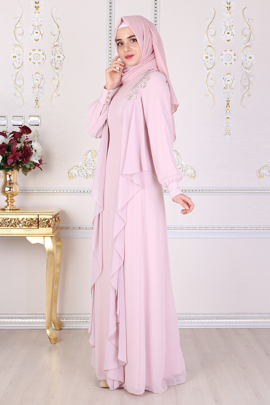 POWDER PINK EVENING DRESS POWDER PINK EVENING DRESS