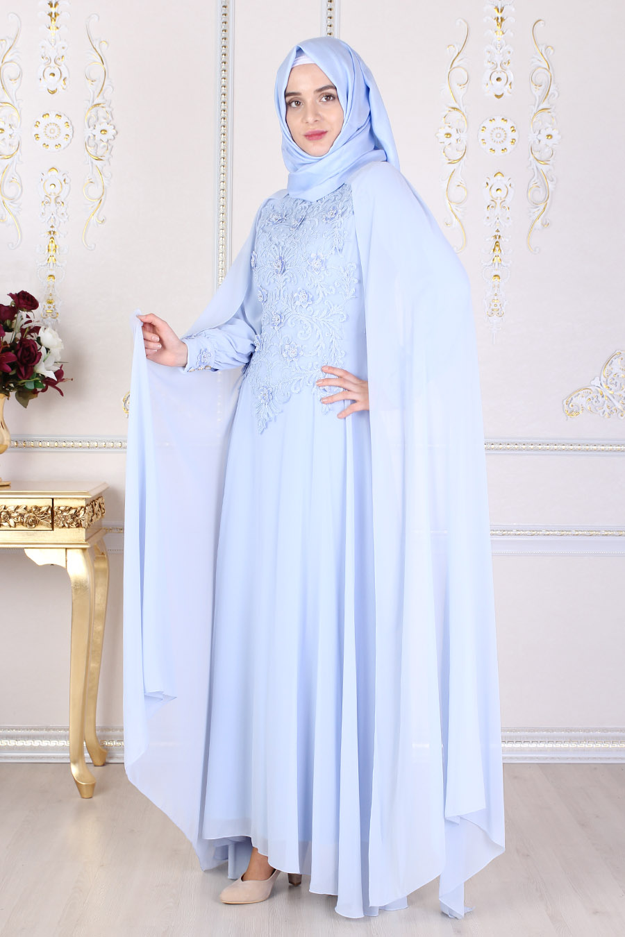 BLUE EVENING DRESS