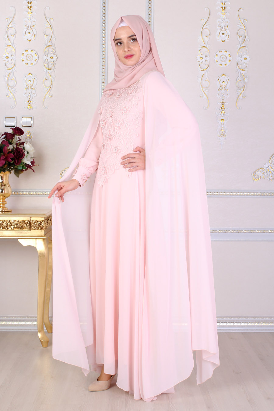 POWDER PINK EVENING DRESS POWDER PINK EVENING DRESS