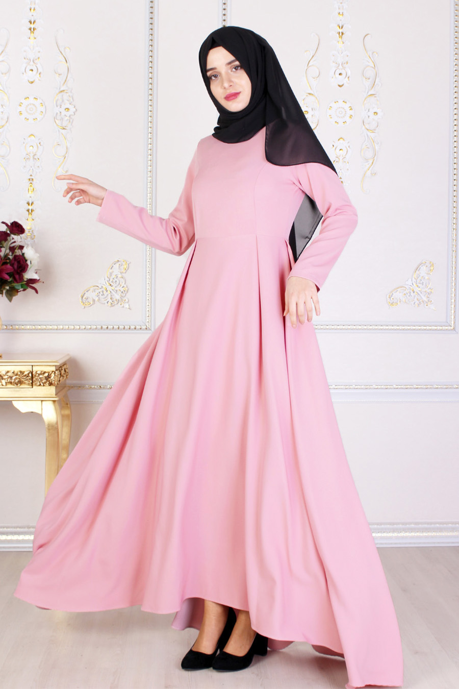 rose colour gown
