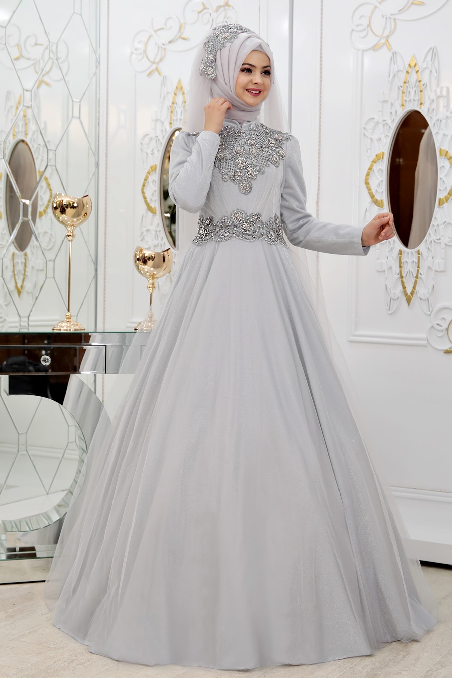 GREY EVENING DRESS GREY EVENING DRESS
