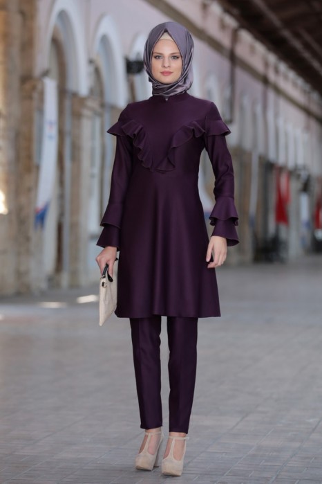Plum Tunic And Pant Suit