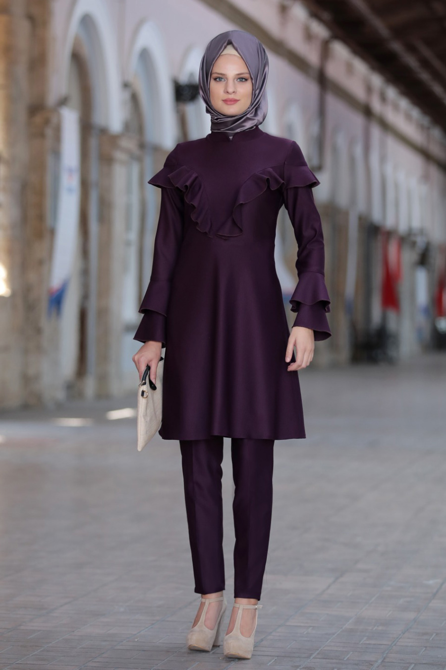 Plum Tunic And Pant Suit