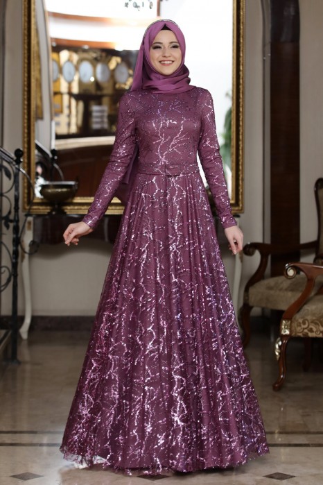 ROSE COLOR EVENING DRESS