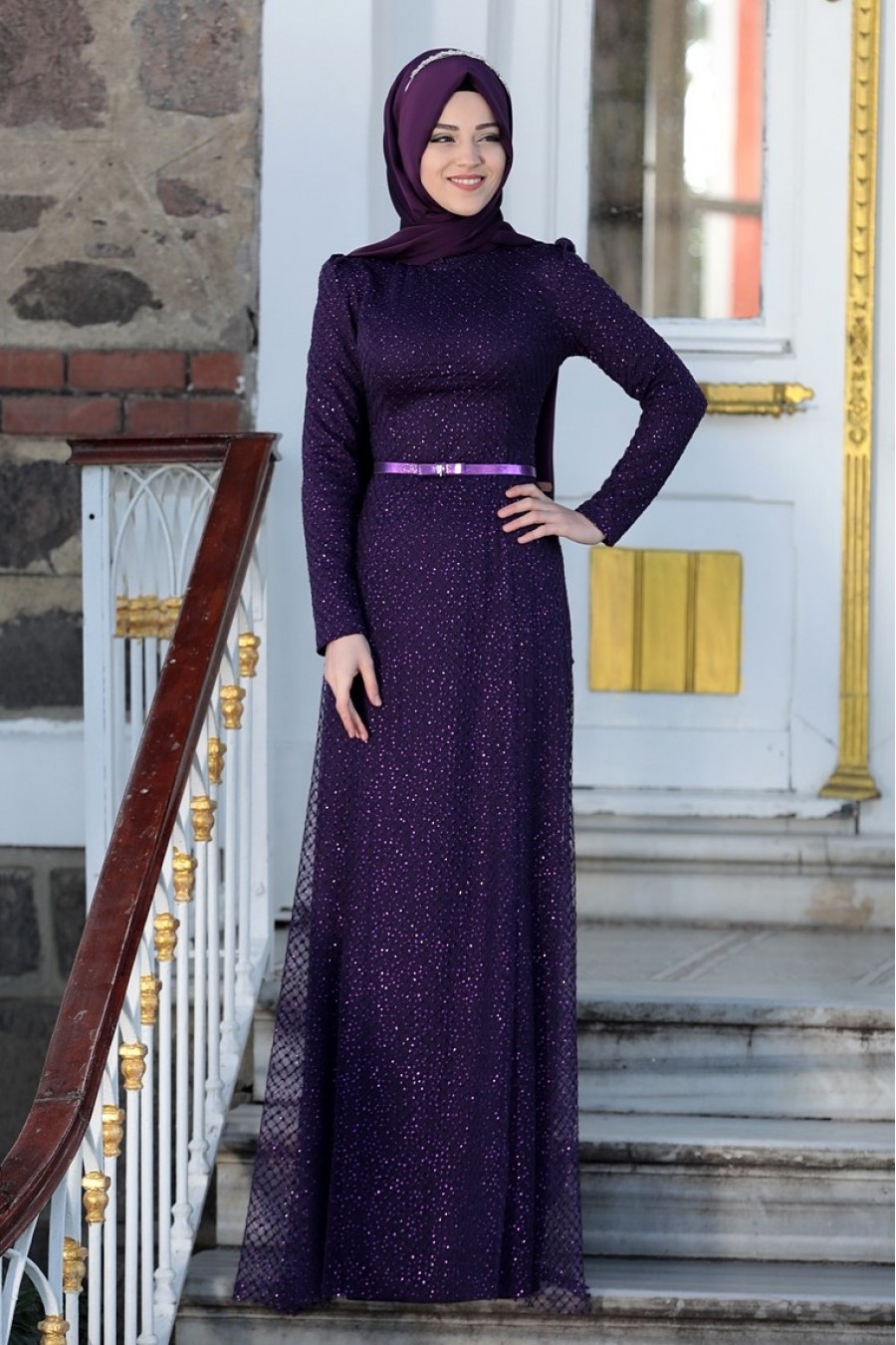 PURPLE EVENING DRESS
