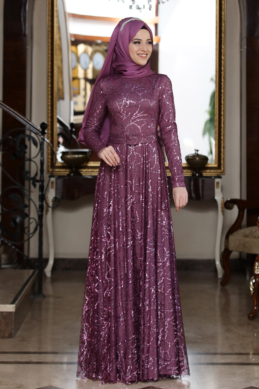 ROSE COLOR EVENING DRESS