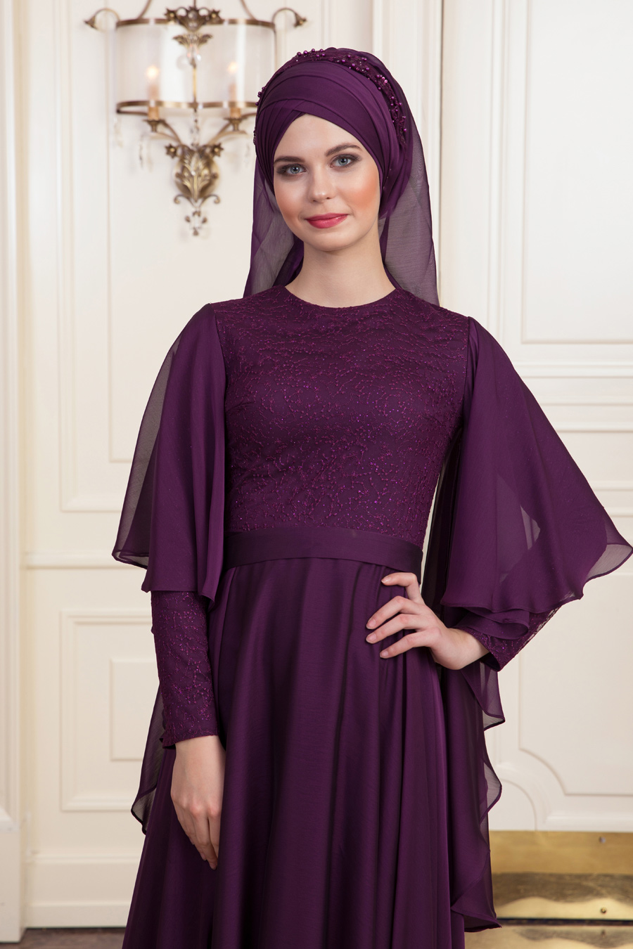 DILA PURPLE  EVENING DRESS
