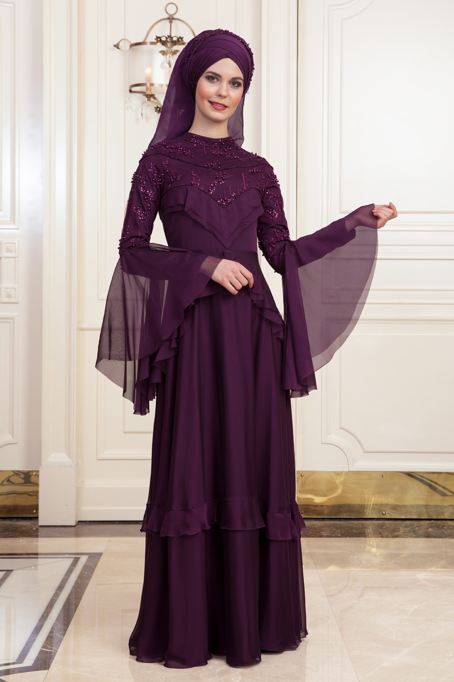 HAYAL  PURPLE EVENING DRESS