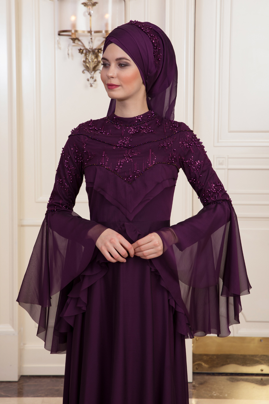 HAYAL  PURPLE EVENING DRESS