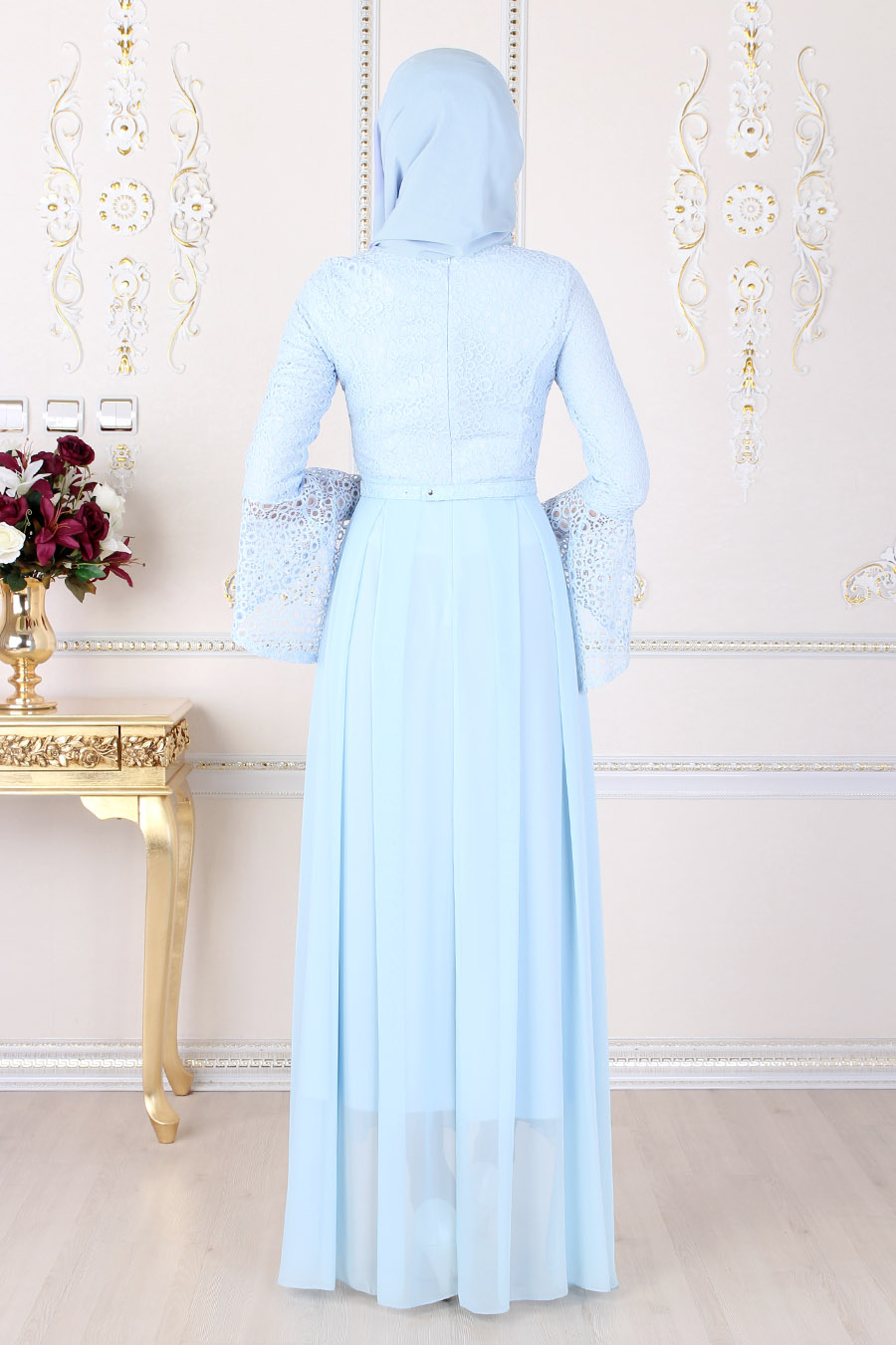 ICE BLUE EVENING DRESS