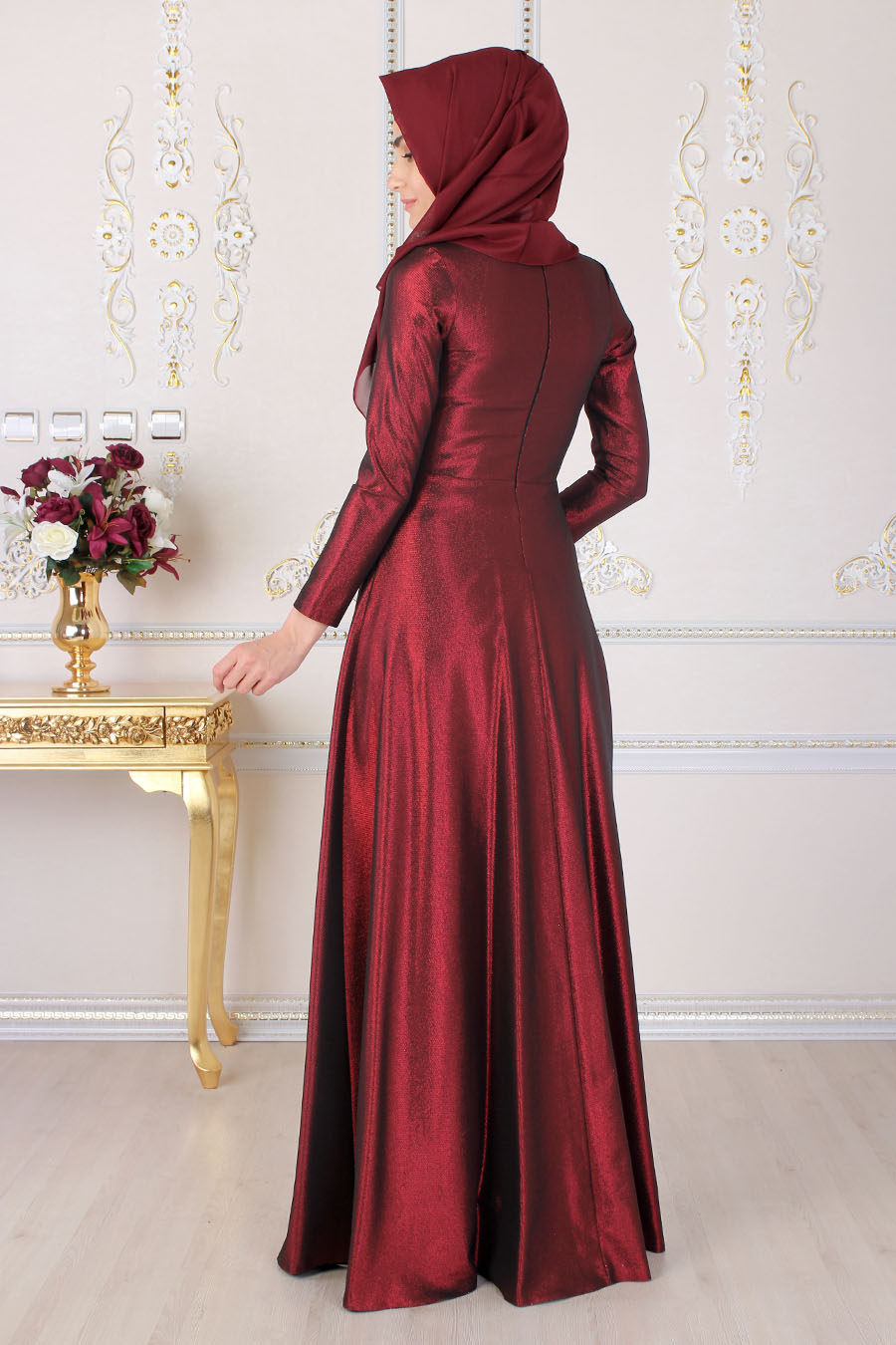 CLARET RED EVENING DRESS