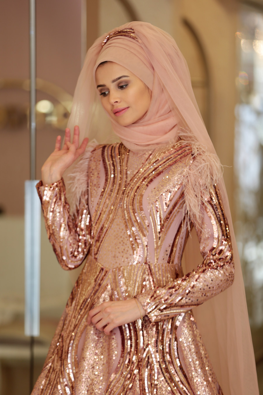 POWDER PINK EVENING DRESS