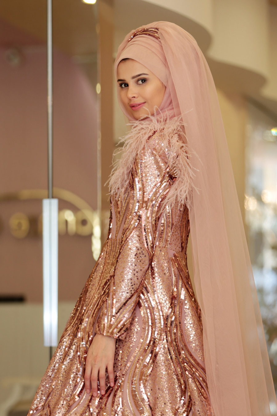 POWDER PINK EVENING DRESS