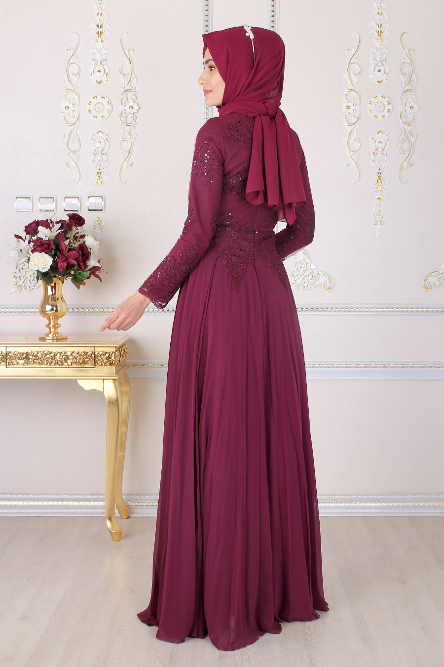 PLUM  EVENING DRESS