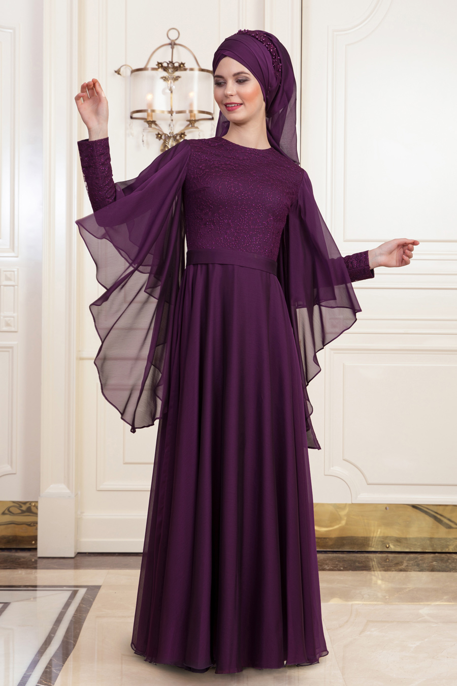 DILA PURPLE  EVENING DRESS