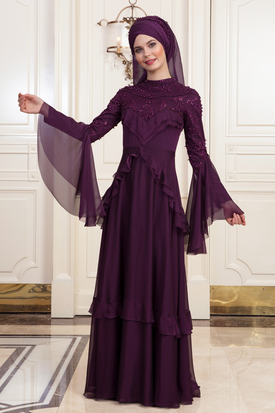 HAYAL  PURPLE EVENING DRESS