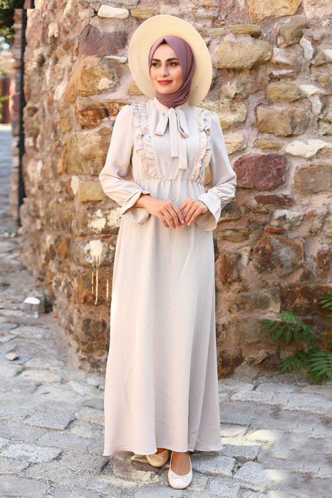 BEIGE COLOR DRESS