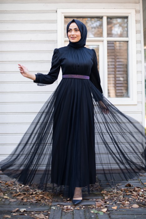 BLACK EVENING DRESS 