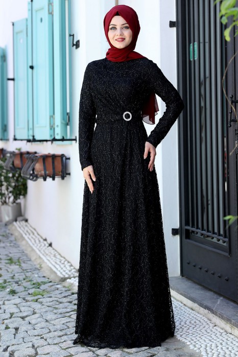 BLACK EVENING DRESS  