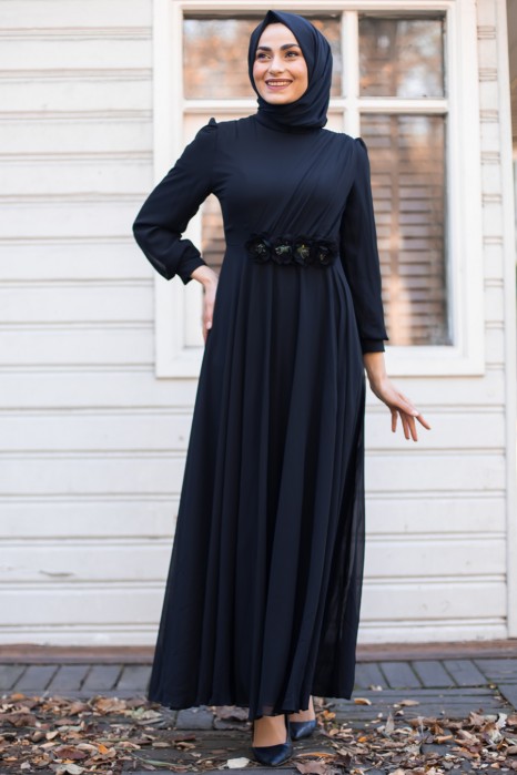 BLACK EVENING DRESS 