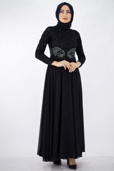 BLACK EVENING DRESS  