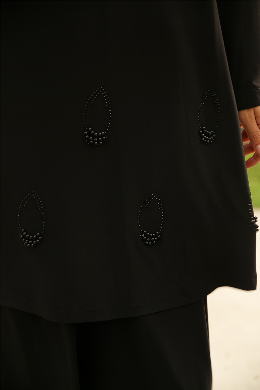 TUNIC AND PANT SUIT - BLACK 