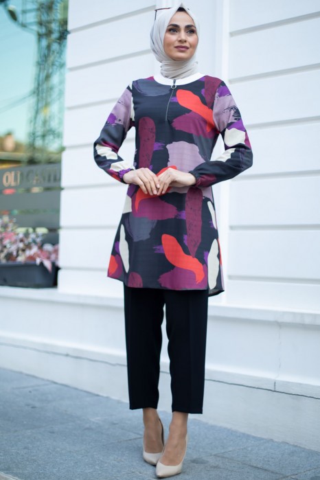 BLACK TUNIC AND PANT SUIT