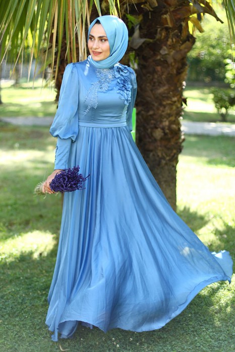 BLUE EVENING DRESS  
