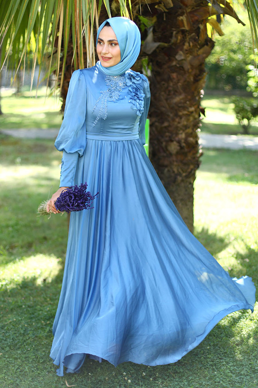 BLUE EVENING DRESS  