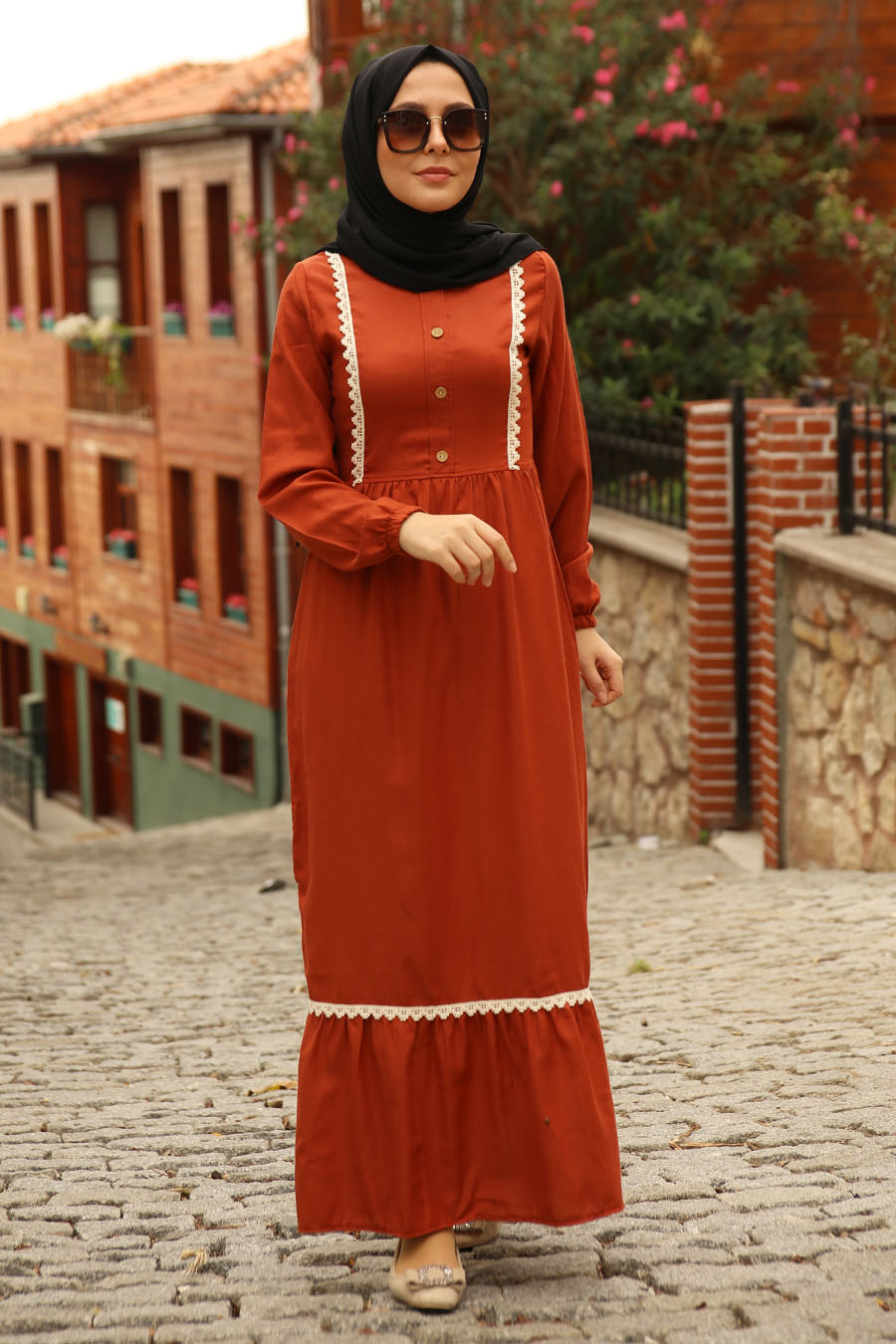 DRESS - BRICK COLOR 