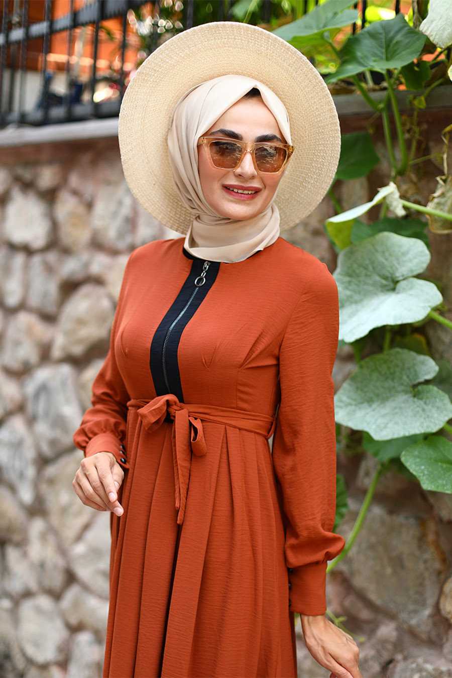 BRICK COLOR DRESS BRICK COLOR DRESS